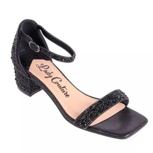 Lady Couture Elegant Black Embellished Heels